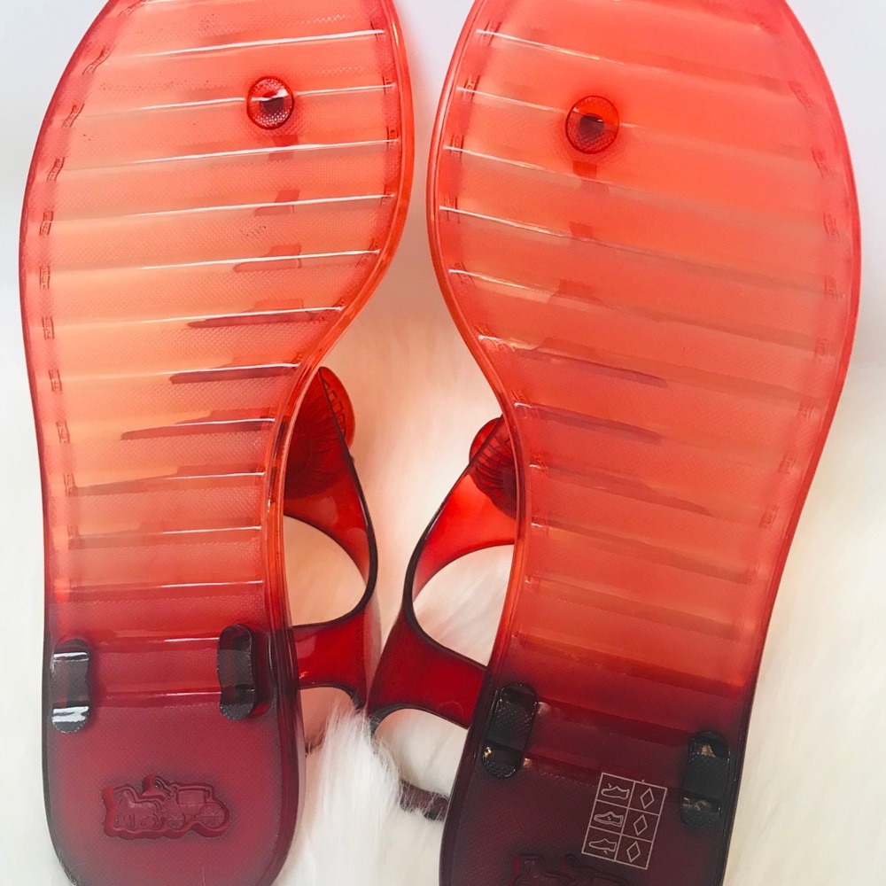 COACH-Pink Tea Rose Jelly Sandal (peony/wine) - Picture 5 of 7